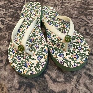 Tory Burch Floral Flip Flops